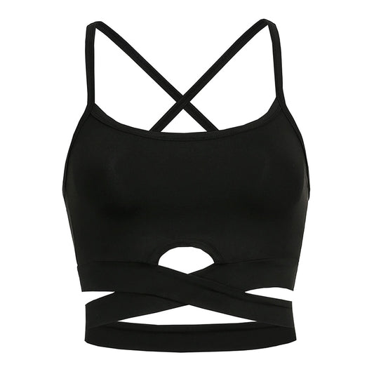 women's black bra crop top