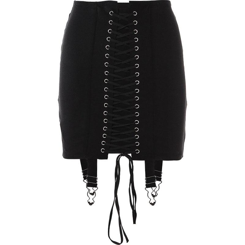 black garter belt mini skirt