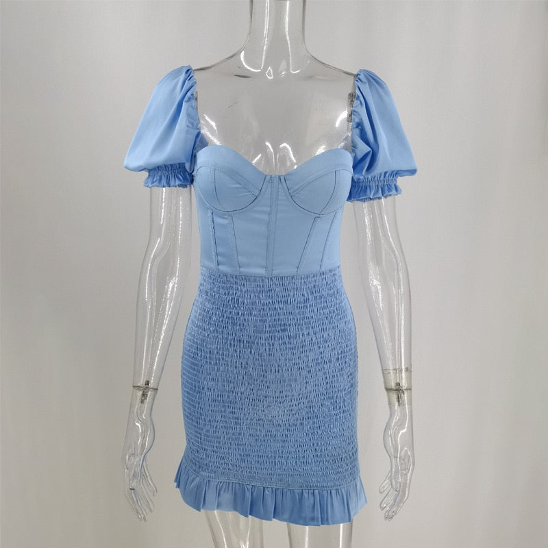 Puff Sleeve Corset Mini Dress